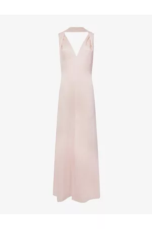 Reiss Women Maxi Dresses - Womens Lila Twist-strap Woven Maxi Bridesmaid Dress 4