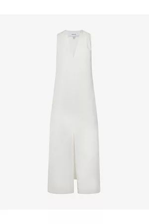 Reiss Women V-Neck Dresses - Womens Alda Plunge-neck Woven Midi Dress 6