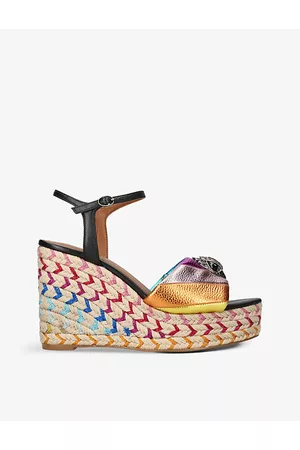 Kurt Geiger Womens Kensington 105 Rainbow-Print Leather Sandals Eur 36 / 3 Uk Women