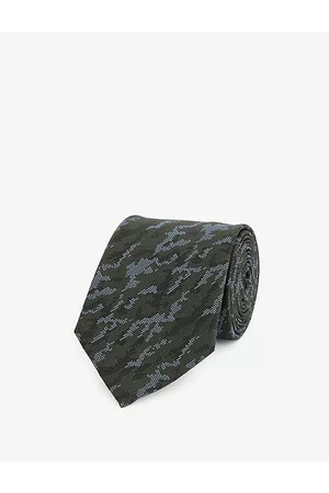 Paul Smith Men Bow Ties - Mens Camouflage-print Silk tie
