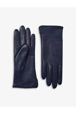 ASPINAL OF LONDON Women Gloves - Womens Cashmere and Wool-blend Lined Leather Gloves