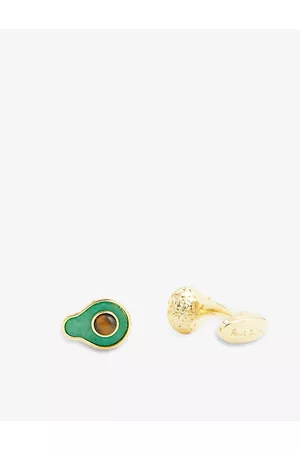 Paul Smith Men Cufflinks - Mens Avocado Metal-plated Copper Cufflinks