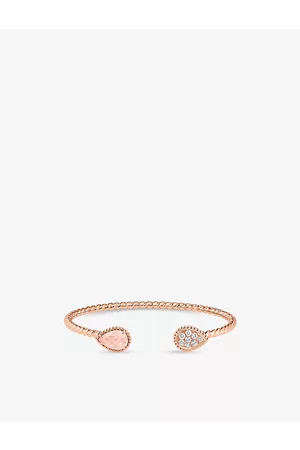 Boucheron Serpent Boheme 18ct Rose-Gold, 0.33ct Brilliant-Cut Diamond and 1.36ct Pink Quartz Bracelet 15cm