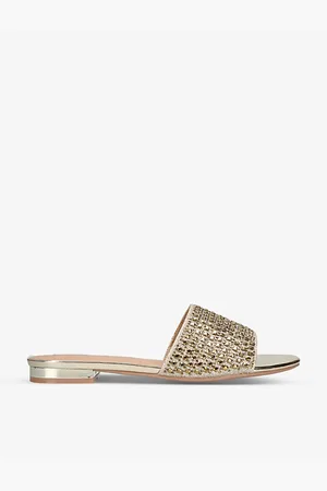 Carvela Womens Kianni Crystal-Embellished Flat Woven Sandals Eur 36 / 3 Uk Women