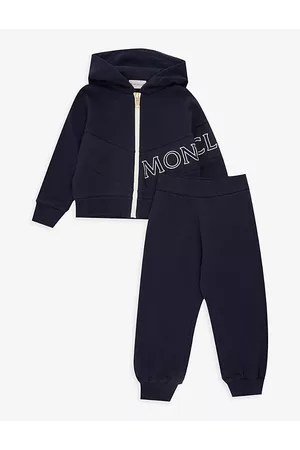 Moncler Boys Sports Hoodies - Boys Kids Logo-print Hooded Cotton-jersey Tracksuit 4 and 6 Years 4 Years
