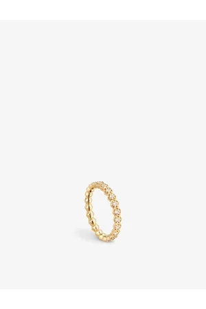 ASTLEY CLARKE Womens Deco 18ct Yellow Gold-Plated Vermeil Sterling-Silver and Sapphire Ring J