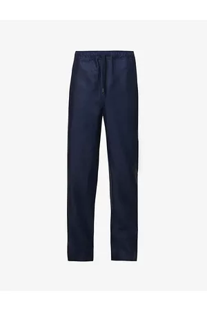 DEREK ROSE Mens Sydney Regular-Fit Straight-Leg Linen Trousers S