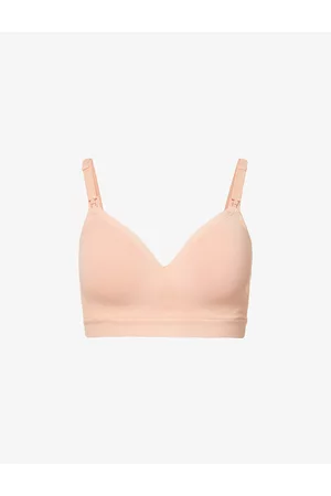 Bravado Designs Womens Plunge Nursing-Clips Stretch Nylon-Blend Bra Xl