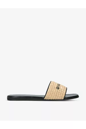 Givenchy Womens 4g Logo-Print Raffia Sandals Eur 36 / 3 Uk Women