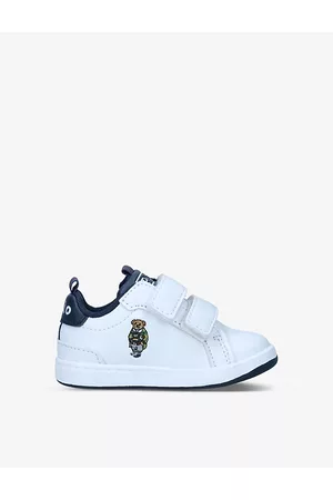 Ralph Lauren Boys Sneakers - Boys Kids Heritage Court Bear-embroidered Faux Leather Trainers 1-4 Years 7.5