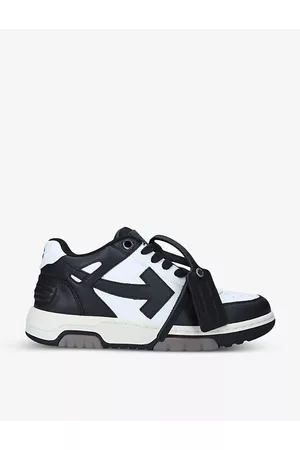 OFF-WHITE Womens Out Of Office Logo-Embroidered Leather Trainers Eur 36 / 3 Uk Women