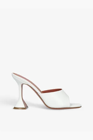 Amina Muaddi Womens Lupita Brand-Logo Leather Heeled Courts Eur 36.5 / 3.5 Uk Women