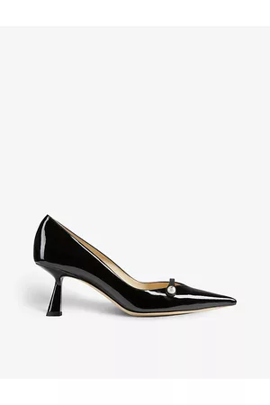 Jimmy Choo Womens Rosalia 65 Pearl-Embellished Patent-Leather Heeled Courts Eur 34 / 1 Uk Women
