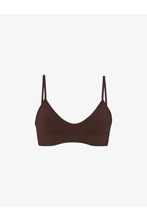 SKIMS Womens Sienna Smoothing V-neck Stretch-woven Bralette Xxs