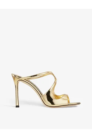 Jimmy Choo Womens Anise 95 Liquid- Leather Heeled Sandals Eur 35.5/2.5 Uk Women