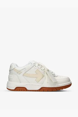 OFF-WHITE Womens Out Of Office Logo-Embroidered Leather Low-Top Trainers Eur 35 / 2 Uk Women