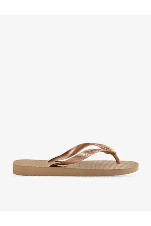Havaianas Womens Top Tiras Metallic Rubber Flip-Flops 1/2