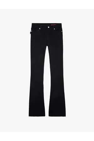Zadig & Voltaire Womens Eclipse Flared-Leg Mid-Rise Stretch Organic-Cotton Jeans 25