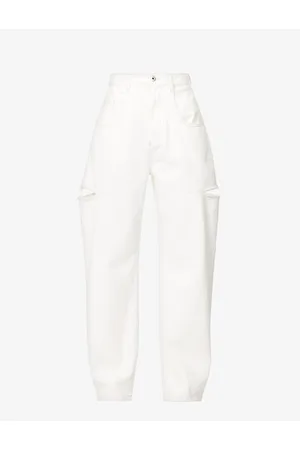 Maison Margiela Womens Icons Cut-Out Straight-Leg High-Rise Jeans 6