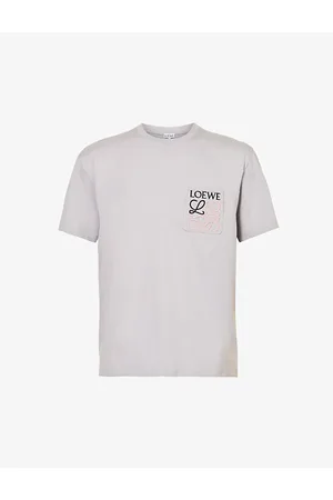 Loewe logo-embroidered Cotton-jersey T-Shirt - Men - Black T-shirts - Xs