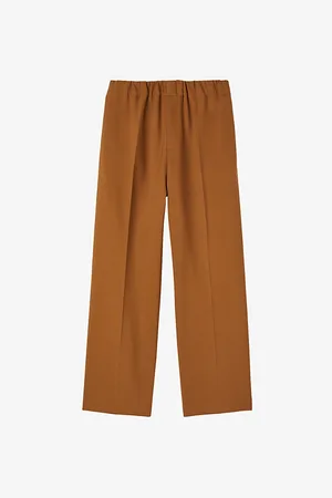 Sandro Mens Elasticated-Waist Wide-Leg Stretch-Woven Trousers L