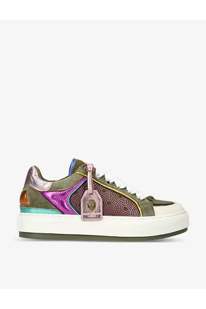 Kurt Geiger Womens Southbank Tag Panelled Leather Low-Top Trainers Eur 36 / 3 Uk Women
