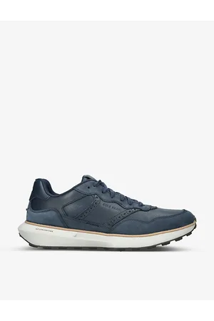 Cole Haan Mens Grandpro Ashland Brand-Embossed Leather Low-Top Trainers Eur 40 / 6 Uk Men