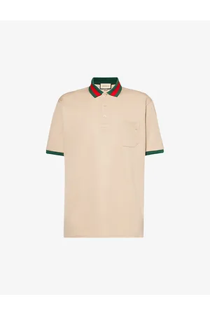 White Web-stripe cotton-jersey polo shirt, Gucci