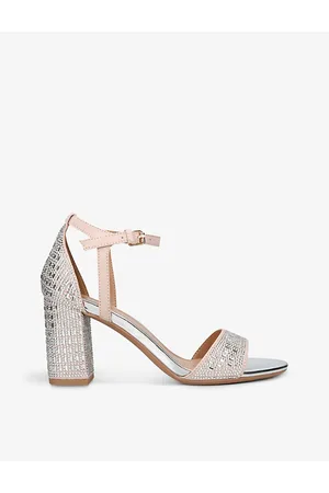 Kurt Geiger Womens Faryn Bling Diamante-Embellished Faux-Leather Heeled Sandals Eur 36 / 3 Uk Women