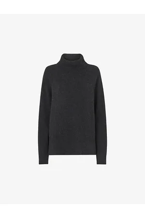 Whistles Womens Turtleneck Relaxed-Fit Cashmere Jumper Xs