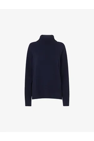 Whistles Womens Turtleneck Relaxed-Fit Cashmere Jumper Xs