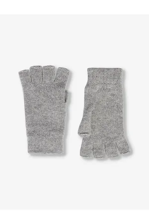 Johnstons Of Elgin Womens Fingerless Ribbed-Trim Cashmere Gloves