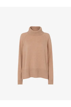 Whistles Womens Turtleneck Relaxed-Fit Cashmere Jumper Xs