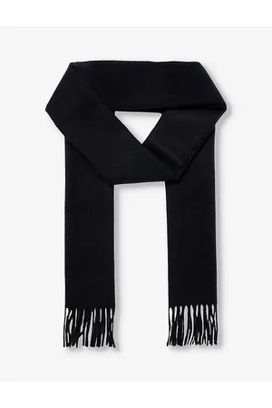 Johnstons Of Elgin Womens Fringe-Trim Brushed Cashmere Scarf