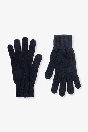 Johnstons Of Elgin Mens Ribbed-Cuff Knitted Cashmere Gloves
