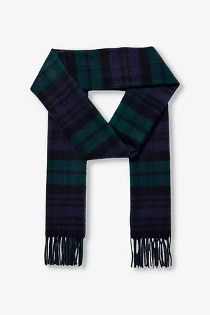 Johnstons Of Elgin Womens Tartan Fringed-Trim Cashmere Scarf