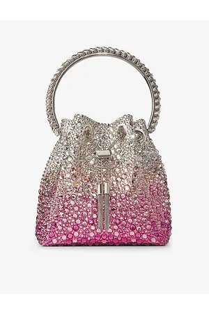 Jimmy Choo Womens Bon Bon Crystal-Embellished Satin Top-Handle Bag 1Size