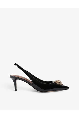 Kurt Geiger Womens Belgravia Crystal-Embellished Eagle-Head Patent Sling Back Sandals Eur 36 / 3 Uk Women