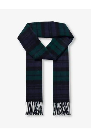 Johnstons Of Elgin Womens Fringe-Trim Brushed Cashmere Scarf