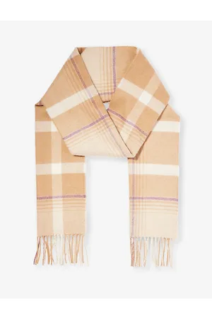 Johnstons Of Elgin Womens Fringe-Trim Brushed Cashmere Scarf