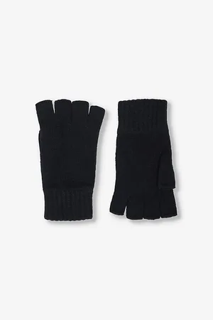 Johnstons Of Elgin Mens Fingerless Ribbed Cashmere Gloves
