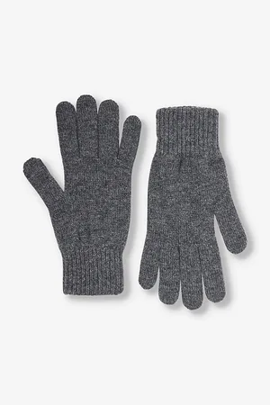 Johnstons Of Elgin Mens Ribbed Brushed-Texture Cashmere Gloves
