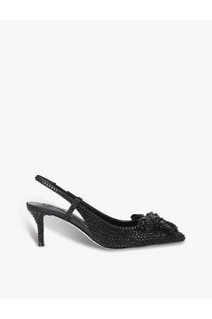 Kurt Geiger Womens Belgravia Crystal-Embellished Bow Heeled Satin Sandals Eur 36 / 3 Uk Women