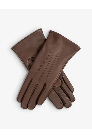 Dents Womens Maisie Cashmere-Lined Touchscreen Leather Gloves 7