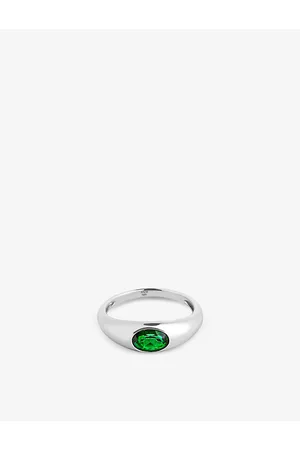 Astrid & Miyu Womens Dome Sterling- and Topaz Ring F