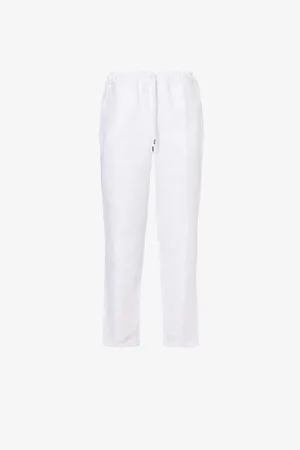 DEREK ROSE Mens Sydney Regular-Fit Straight-Leg Linen Trousers S