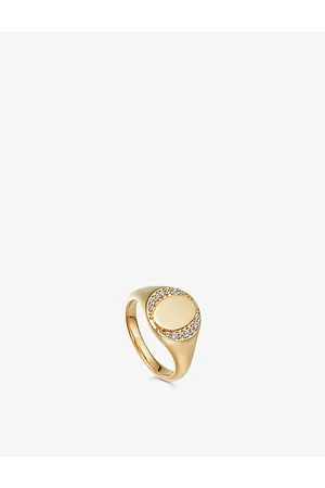 ASTLEY CLARKE Womens Biography 18ct Yellow Gold-Plated Vermeil Sterling-Silver and Sapphire Ring F