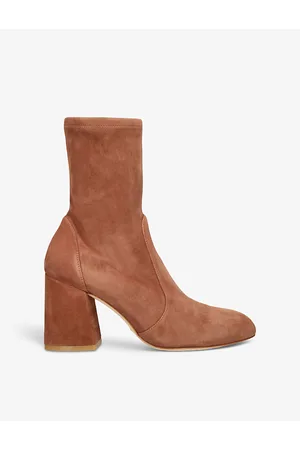Stuart Weitzman Womens Flareblock 85 Suede Sock Boots Eur 37 / 4 Uk Women