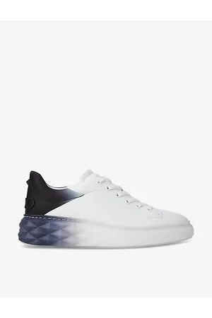Jimmy Choo Womens Diamond Maxi Logo-Embossed Leather and Woven Low-Top Trainers Eur 36 / 3 Uk Women