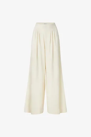 By Malina Womens Diana Wide-Leg High-Rise Stretch-Woven Trousers L